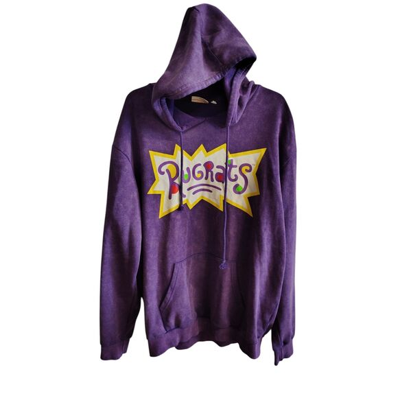 Nickelodeon Rugrats Graphic Purple Pullover Hoodie Size Large - Picture 1 of 6